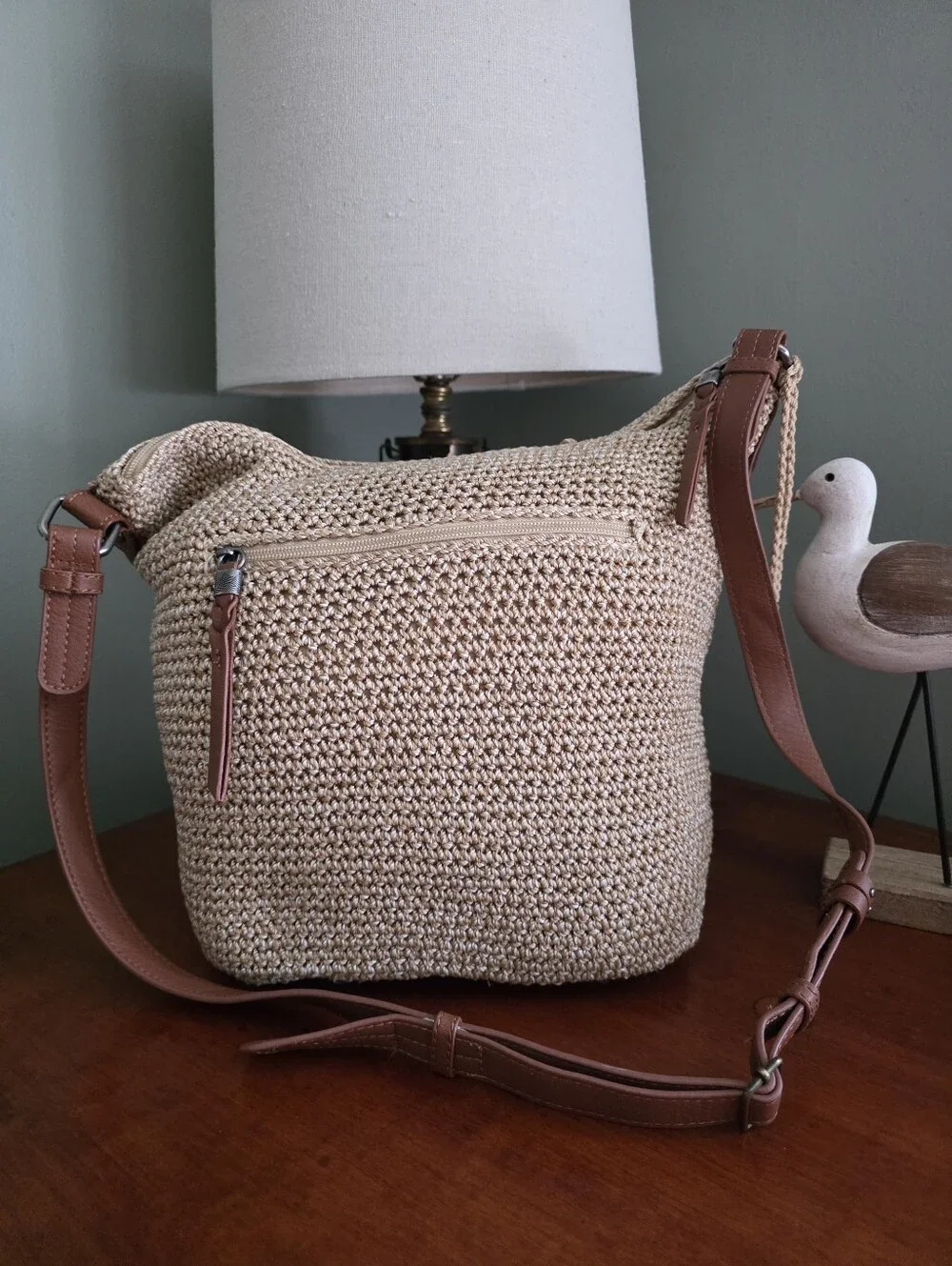 The Sak Sequoia Hobo Bamboo Static Hand Crochet Polypropylene Shoulder Bag